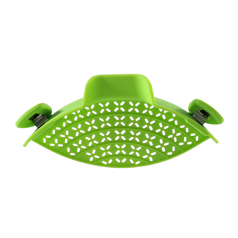 Silicone Pot Side Drain Stopper – Leak-Proof Kitchen Gadget with Stainless Steel Edge