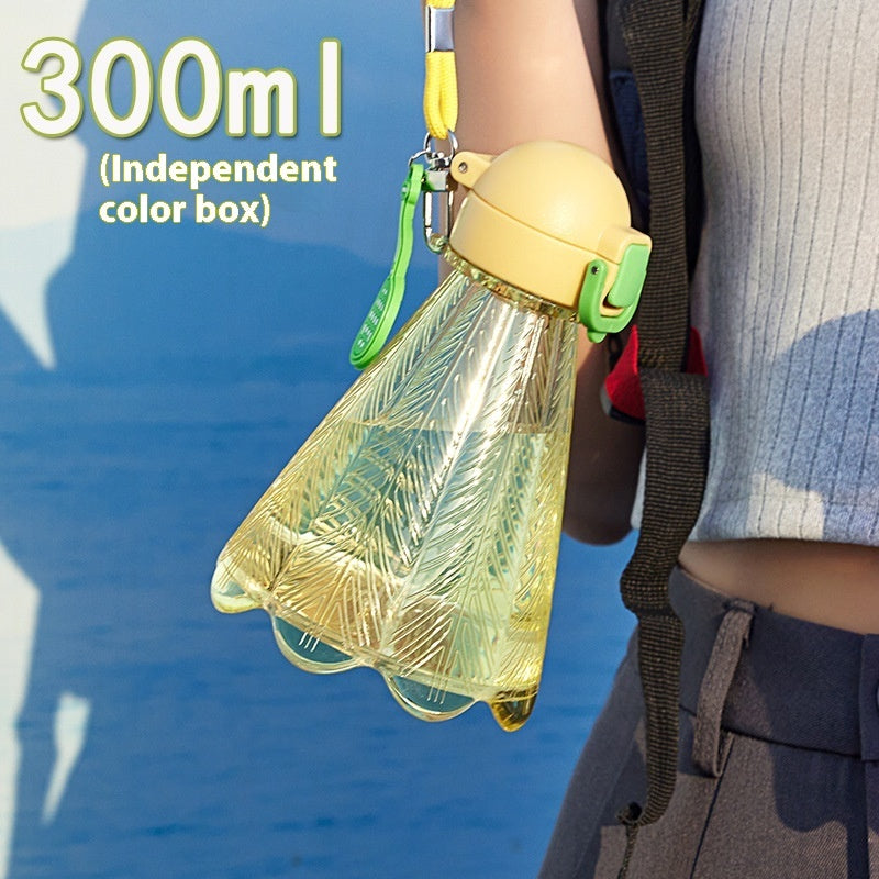 Badminton Rope Straw Plastic Sports Cup – 300ml Fitness Drinking Cup with Straw