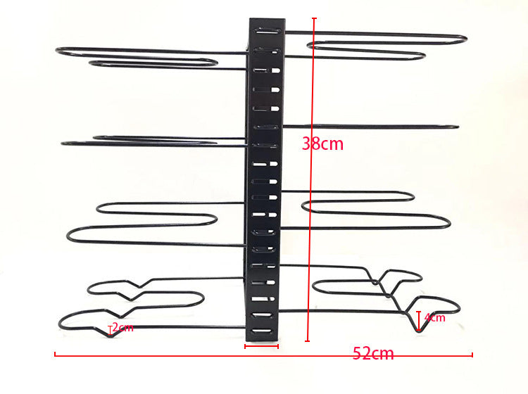 8-Tier Iron Kitchen Storage Rack – Black Organizer Shelf & Drain Rack for Tableware