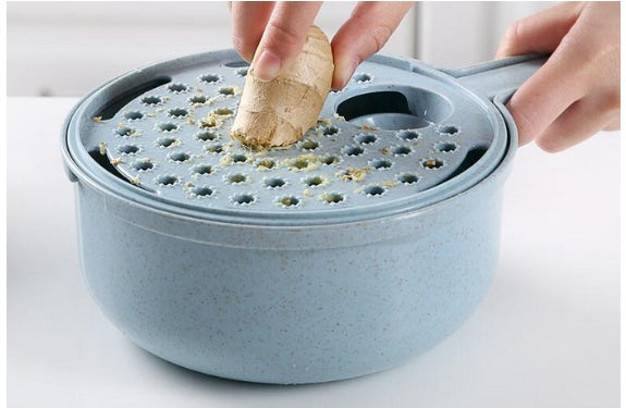 8-in-1 Mandoline Vegetable Slicer with Drain Basket – Multi-Purpose Grater, Chopper & Peeler Set