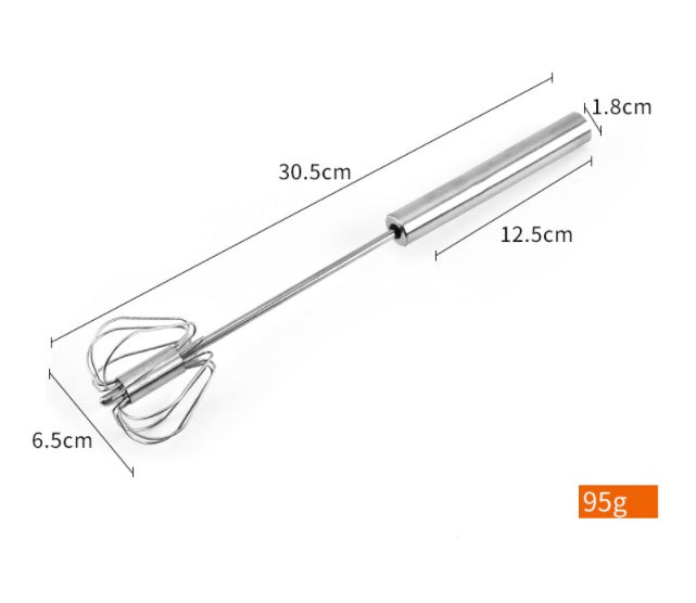 Stainless Steel Semi-Automatic Handheld Egg Beater | Kitchen Mixing Tool Lightweight & Easy to Use