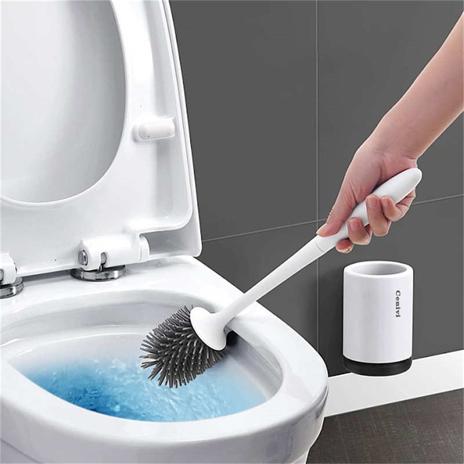Home Fashion Simple Toilet Cleaning Brush Set – Durable & Easy-to-Use