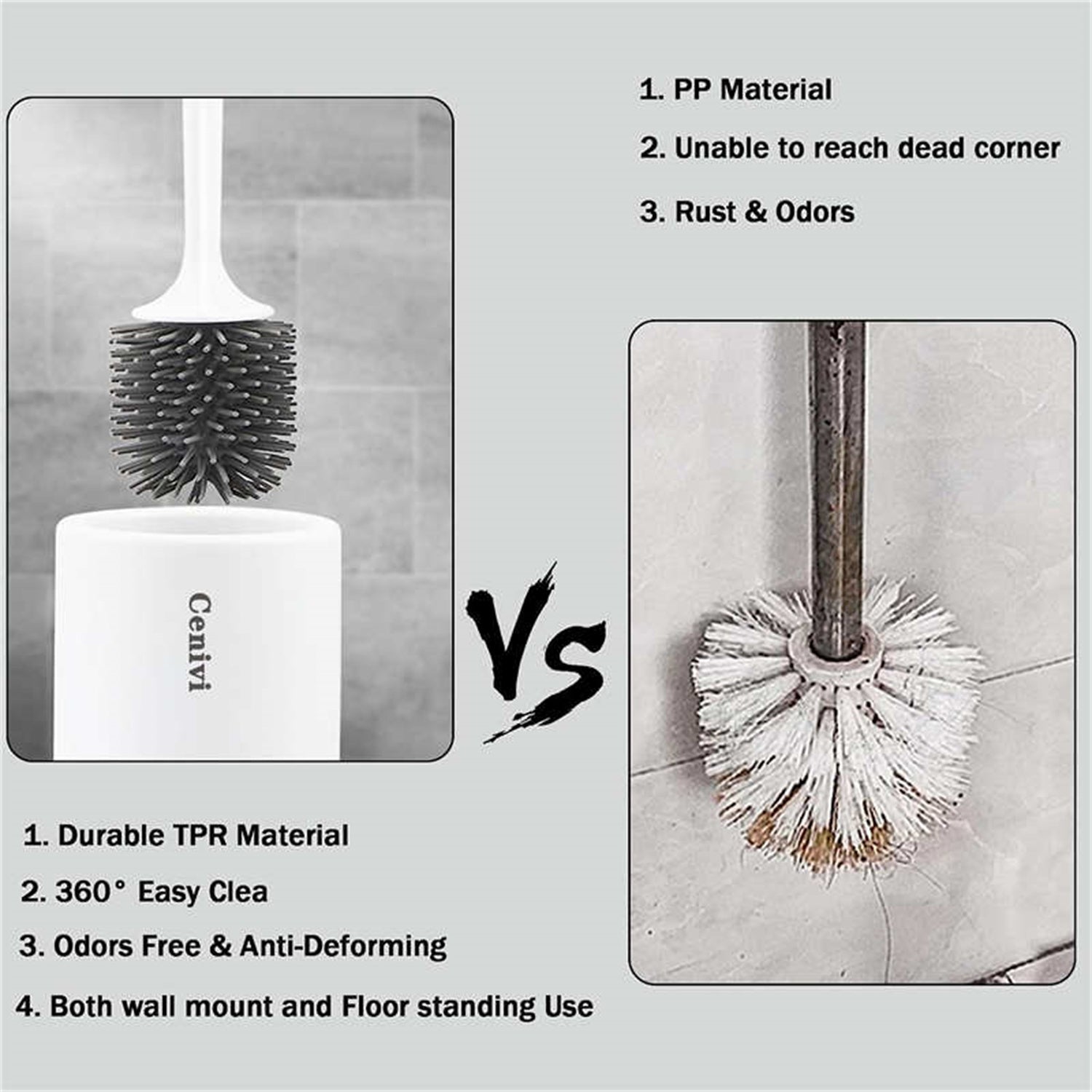 Home Fashion Simple Toilet Cleaning Brush Set – Durable & Easy-to-Use