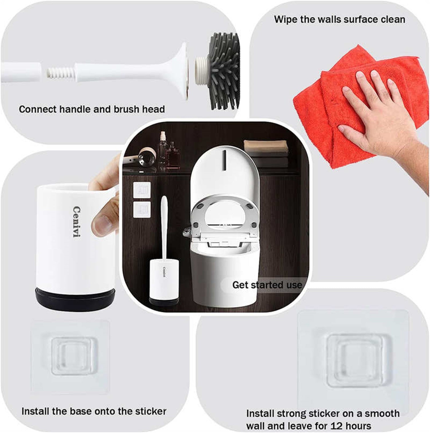 Home Fashion Simple Toilet Cleaning Brush Set – Durable & Easy-to-Use