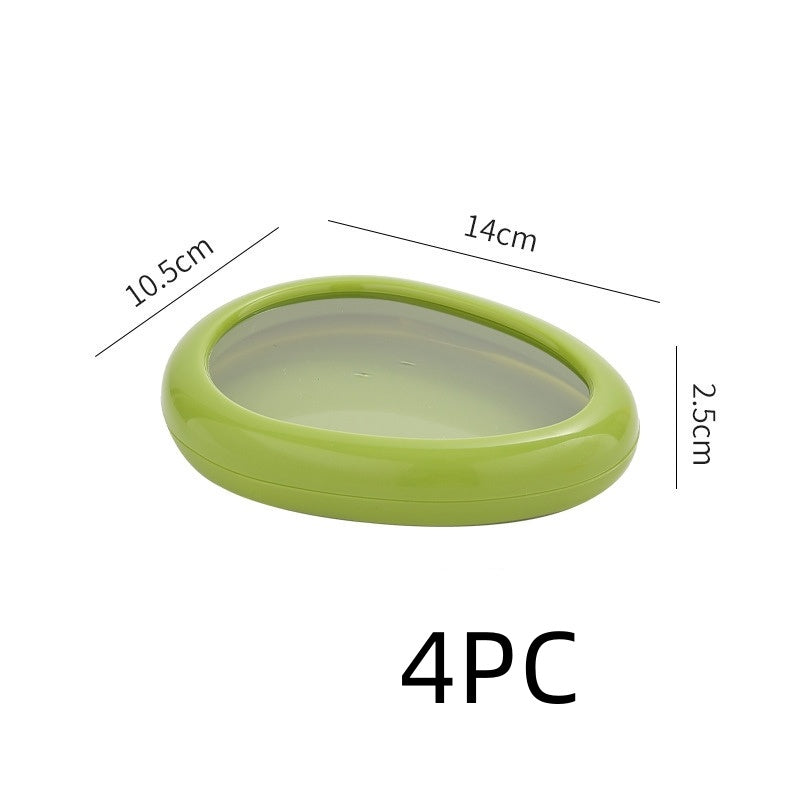 Transparent Fresh-Keeping Box Set – 4-Piece Food Storage Containers with Stretch Film Lid