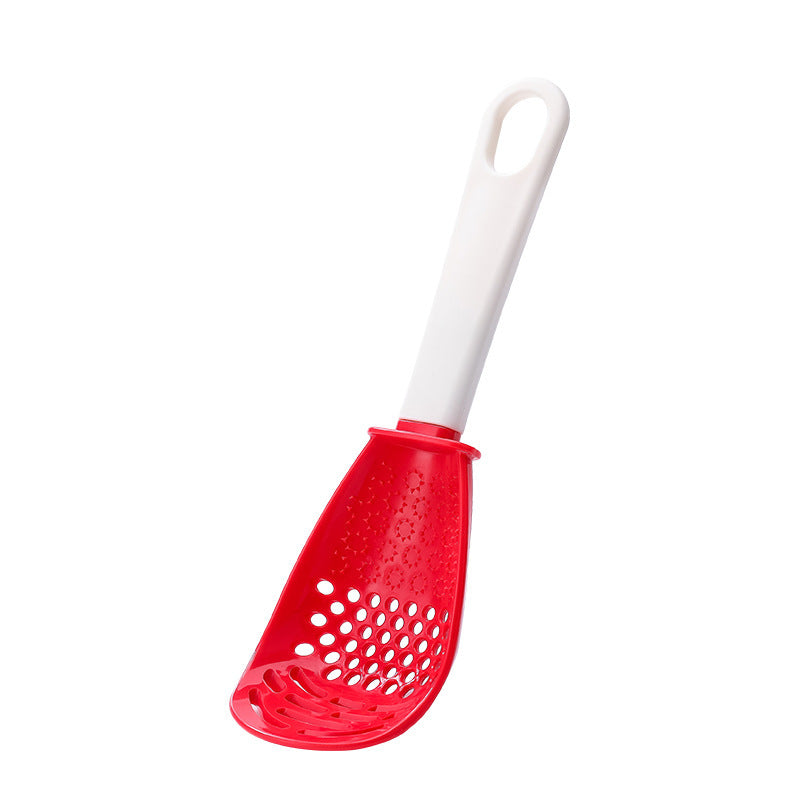 Multifunctional Slotted Cooking Spoon – Garlic Press, Masher & Stirring Spatula in One