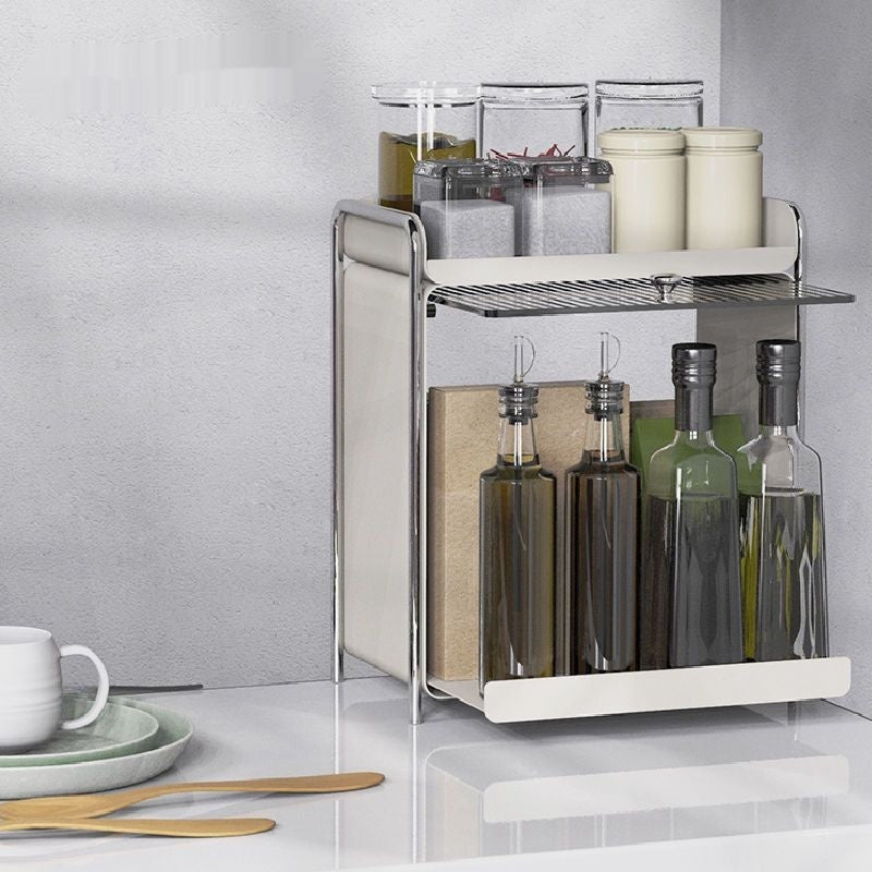 Kitchen Countertop Cup Storage Cabinet – Stainless Steel, Modern No-Installation Organizer