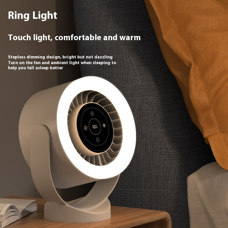Rechargeable Desktop Fan with LED Light – Adjustable Wall/Table Fan, USB Powered, 100-Speed Touch Control