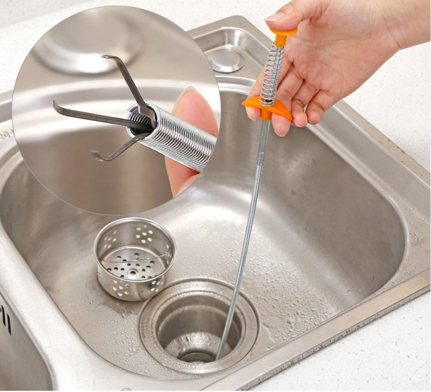 60CM Sewer Dredger Spring Pipe Drain Cleaner – Hair & Clog Remover for Kitchen Sink