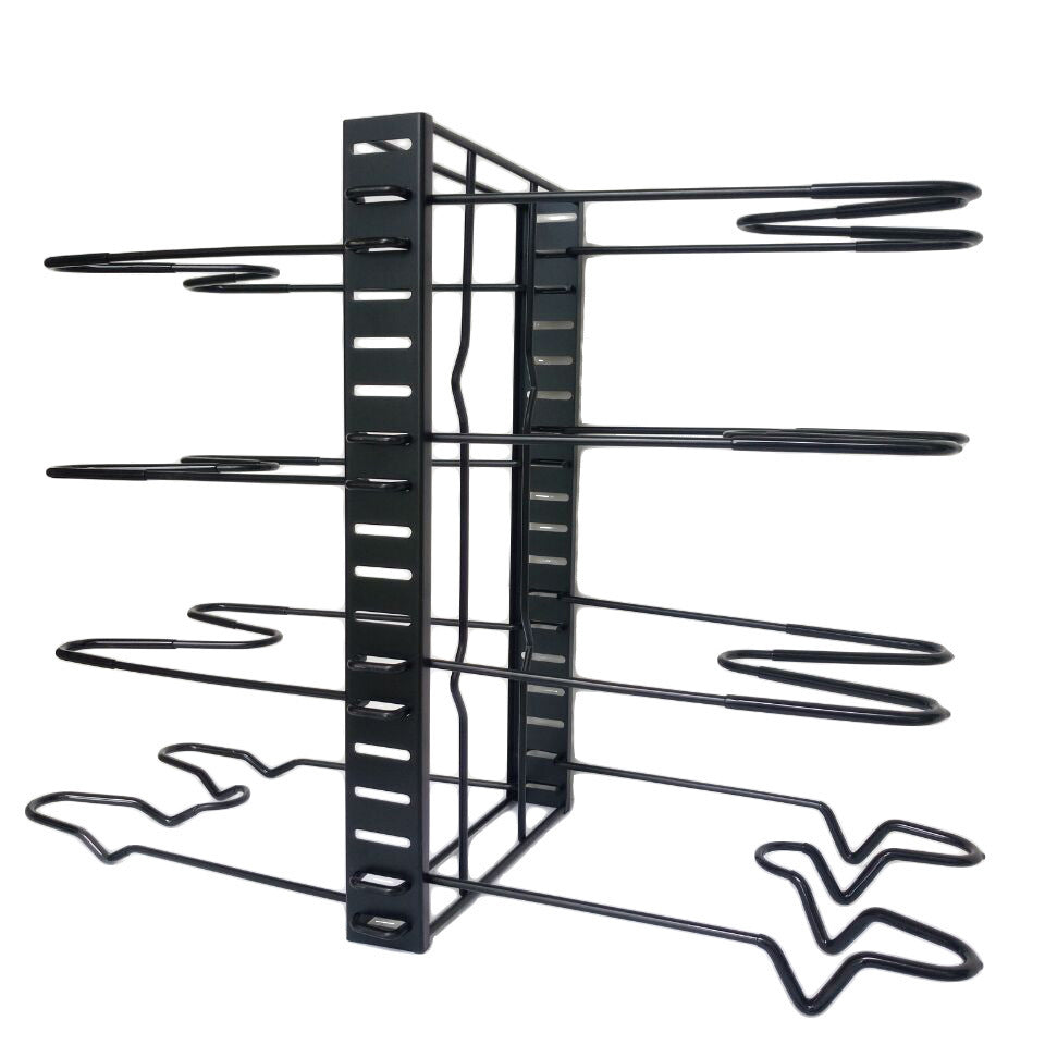 8-Tier Iron Kitchen Storage Rack – Black Organizer Shelf & Drain Rack for Tableware
