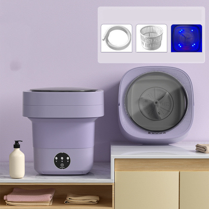 Mini Foldable Portable Washing Machine – Compact, Lightweight with Spinning Dry & Sterilization