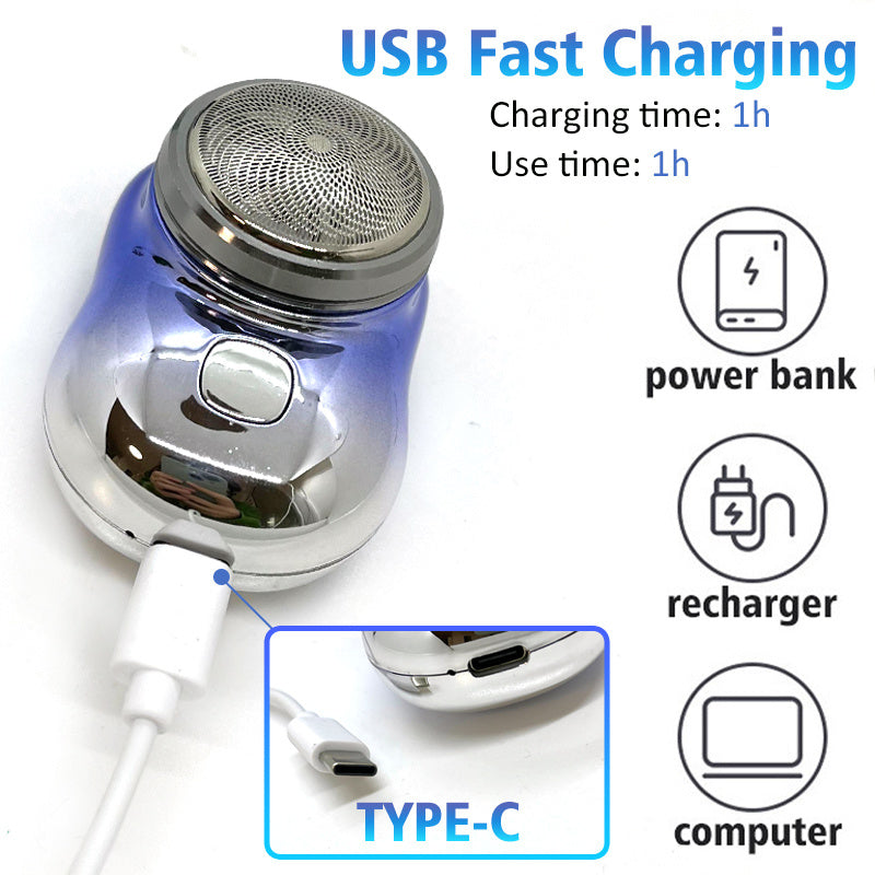 Mini Portable Cordless Electric Shaver – Rechargeable USB Wet & Dry Face Shaver for Men