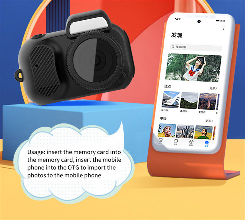 Retro Mini Camera with Screen – Portable 1080p HD Indoor & Outdoor Video Camera