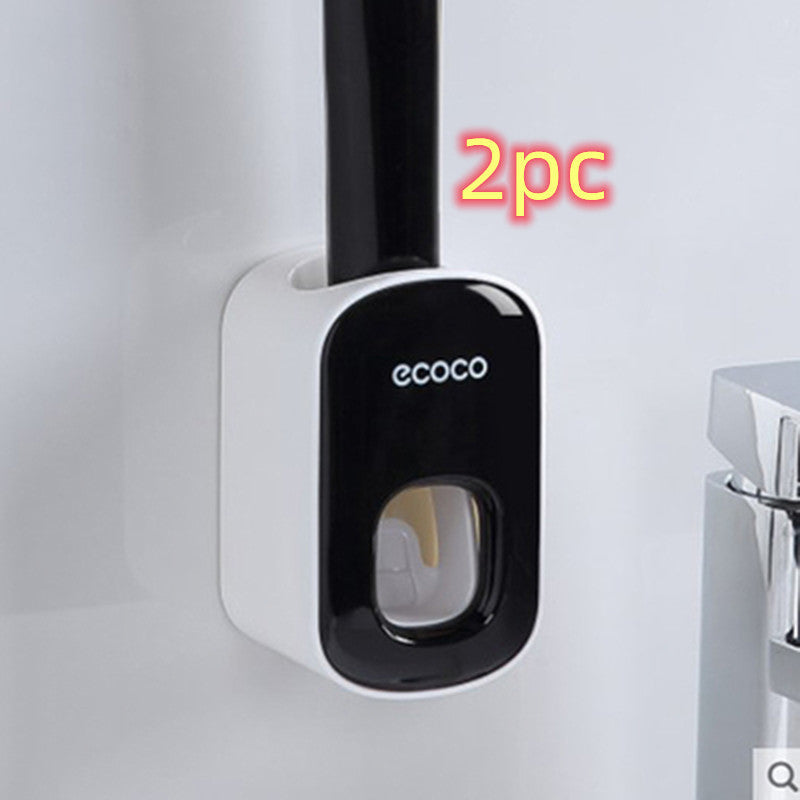 Wall Mounted Automatic Toothpaste Dispenser & Toothbrush Holder – No-Drill Bathroom Set UK