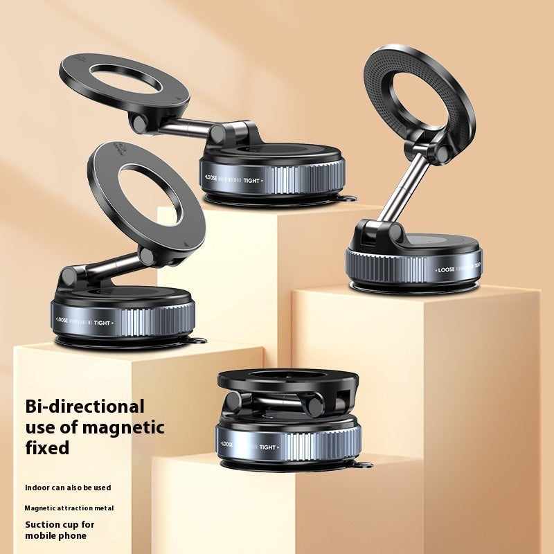 360° Vacuum Magnetic Car Phone Holder – Magsafe-Compatible Zinc Alloy Rotating Mount for Dashboard, Kitchen & More