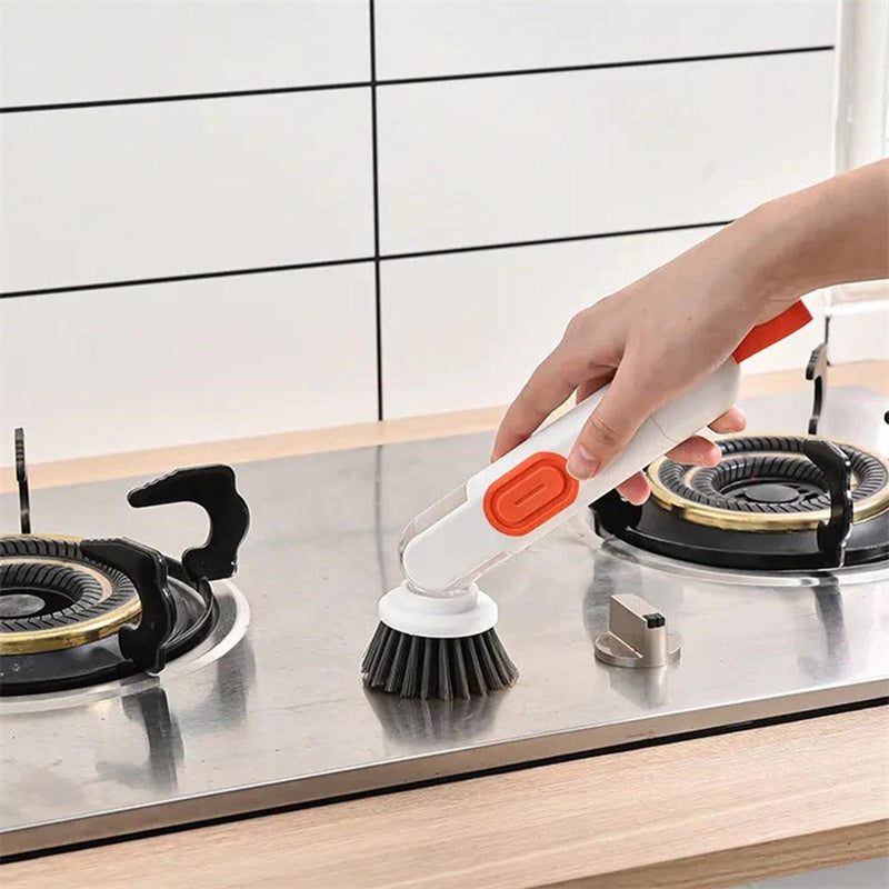 Multi-Functional Washing Up Brush with Liquid Dispenser – Includes 2 Replacement Heads