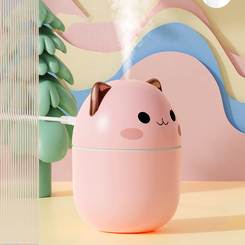 Cute Cat Air Humidifier – USB Ultrasonic Aromatherapy Diffuser with LED Night Light for Home, Office & Car