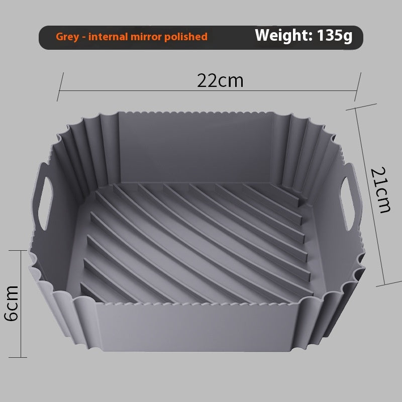 Food Grade Silicone Air Fryer Tray – Non-Stick, Reusable & Dishwasher Safe