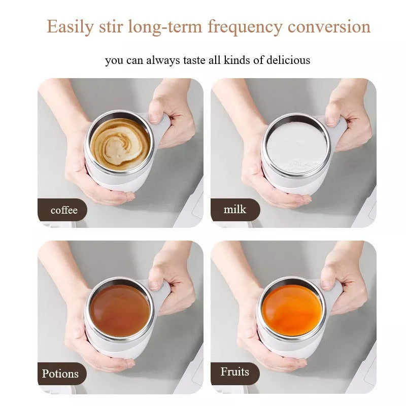Rechargeable Automatic Stirring Mug – Magnetic Self-Stirring Coffee Cup, 400ML, USB Electric Mixer for Home & Office