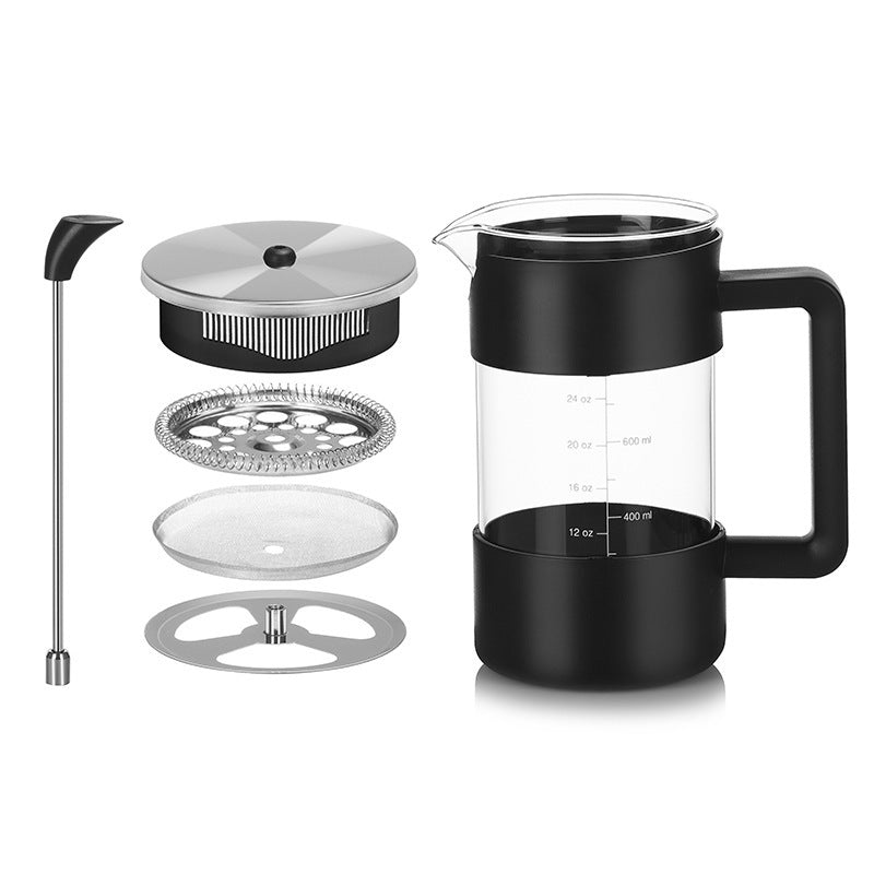 French Press Coffee Maker – 1000ml Heat-Resistant Glass Coffee & Tea Brewer