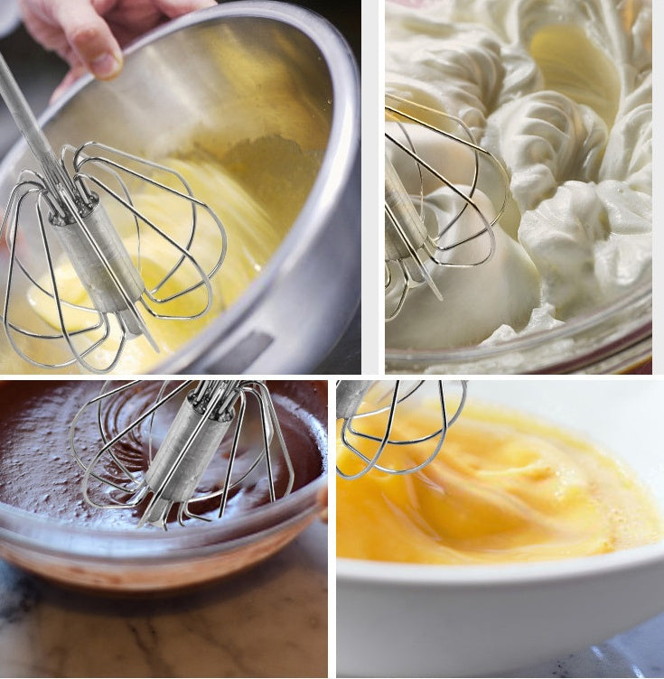 Stainless Steel Semi-Automatic Handheld Egg Beater | Kitchen Mixing Tool Lightweight & Easy to Use