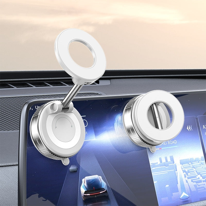 360° Vacuum Magnetic Car Phone Holder – Magsafe-Compatible Zinc Alloy Rotating Mount for Dashboard, Kitchen & More
