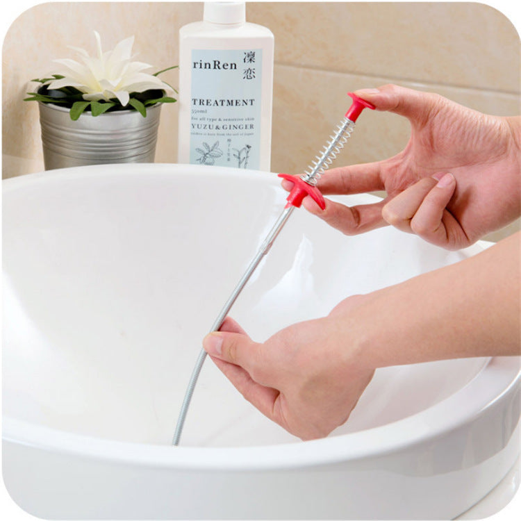 60CM Sewer Dredger Spring Pipe Drain Cleaner – Hair & Clog Remover for Kitchen Sink