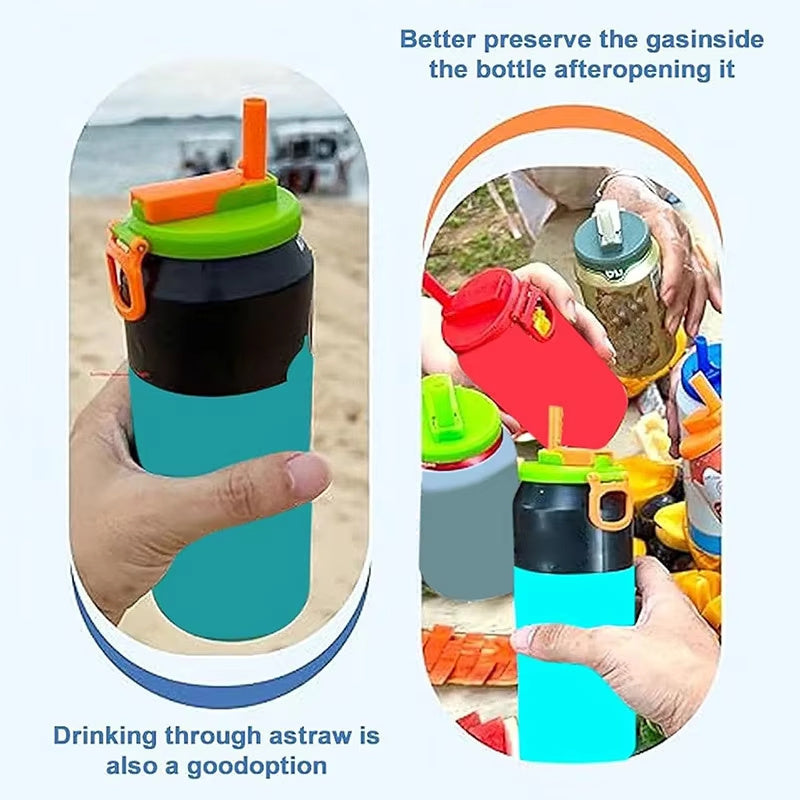Reusable Soda Can Lid with Straw – Leakproof Beverage Cap for Cola, Beer, Juice & Soft Drinks