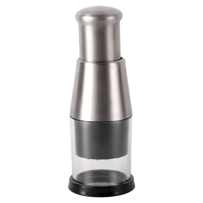 Manual Garlic Crusher & Onion Chopper – Stainless Steel Vegetable Press for Easy Food Prep