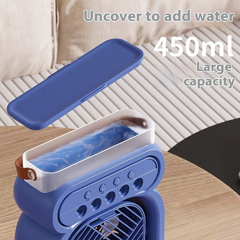 3 in 1 Portable Air Conditioner Evaporative Cooler with LED Night Light & Humidifier | USB Desk Fan 3 Speeds for Home & Office