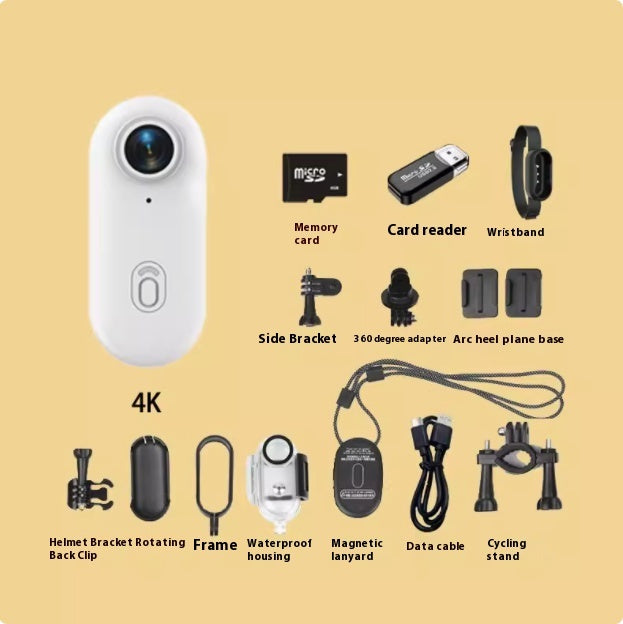 Mini 4K Action Camera – Waterproof Body Cam for Motorcycle, Helmet, Bike, Outdoor Sports – Thumb-Sized with 150min Battery & Magnetic Mount