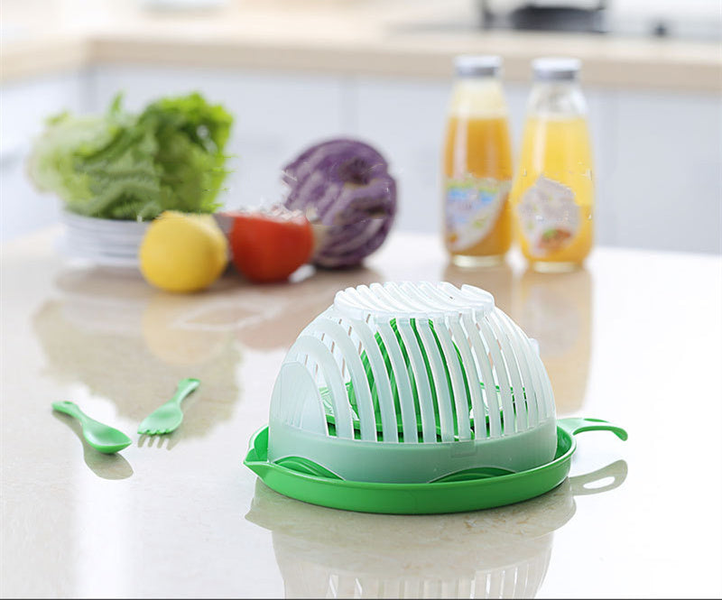 Creative Salad Cutter Bowl – 60-Second Fruit & Vegetable Chopper with Strainer & Cutting Board (BPA-Free, UK)
