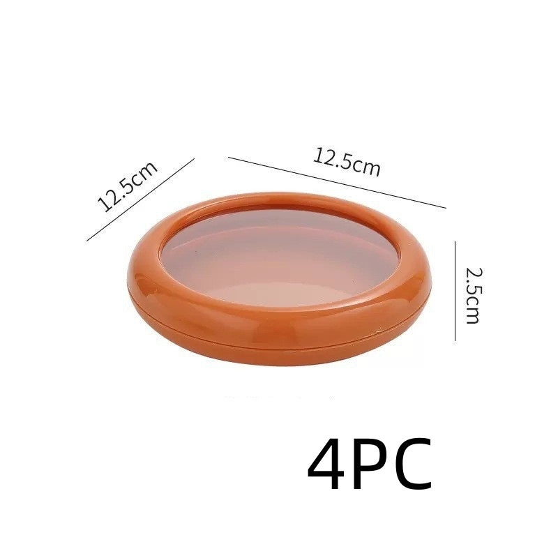 Transparent Fresh-Keeping Box Set – 4-Piece Food Storage Containers with Stretch Film Lid