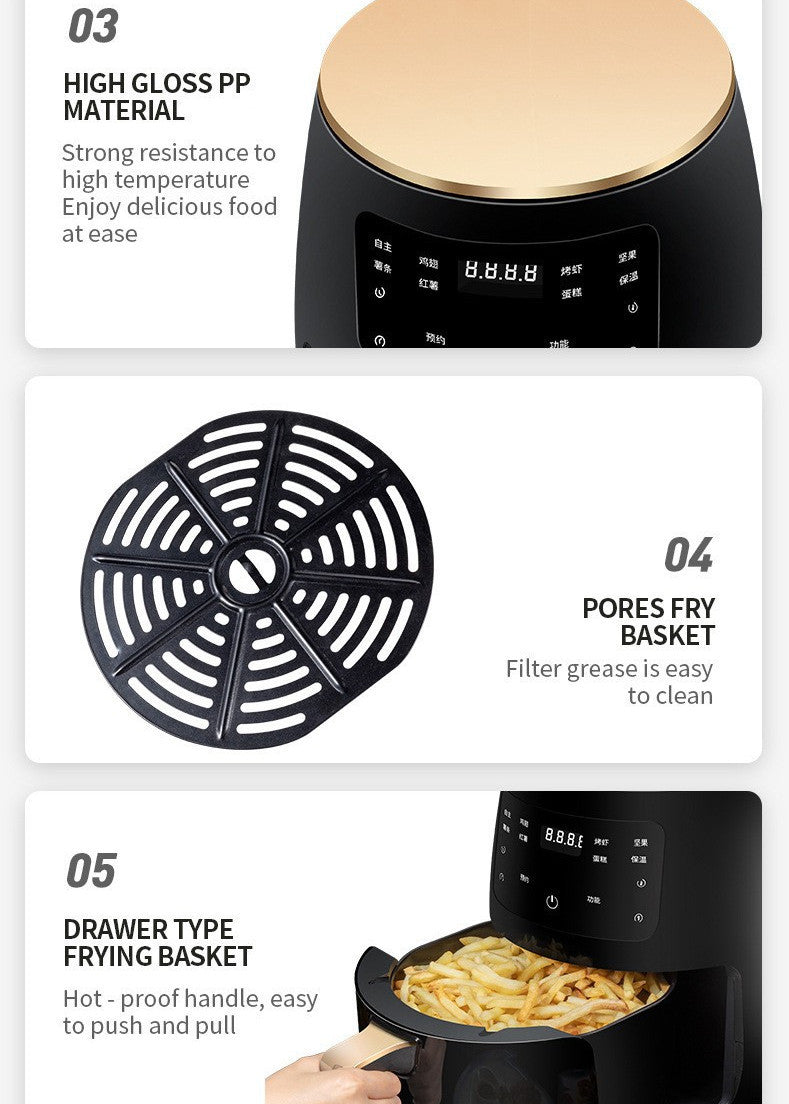 Smart Touch Air Fryer – Home Electric Fryer with Digital Display & Oil-Free Cooking