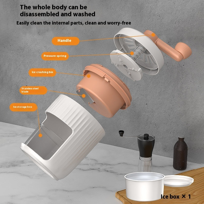 Hand-cranked Ice Shaving Machine – Portable Household Ice Crusher & Snow Cone Maker