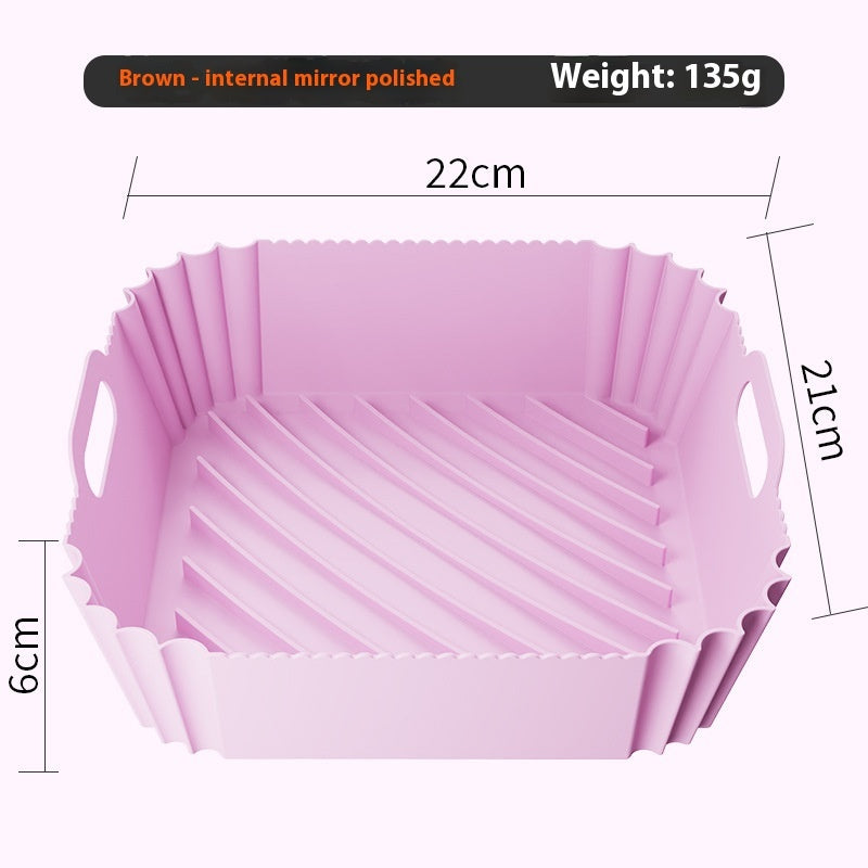 Food Grade Silicone Air Fryer Tray – Non-Stick, Reusable & Dishwasher Safe