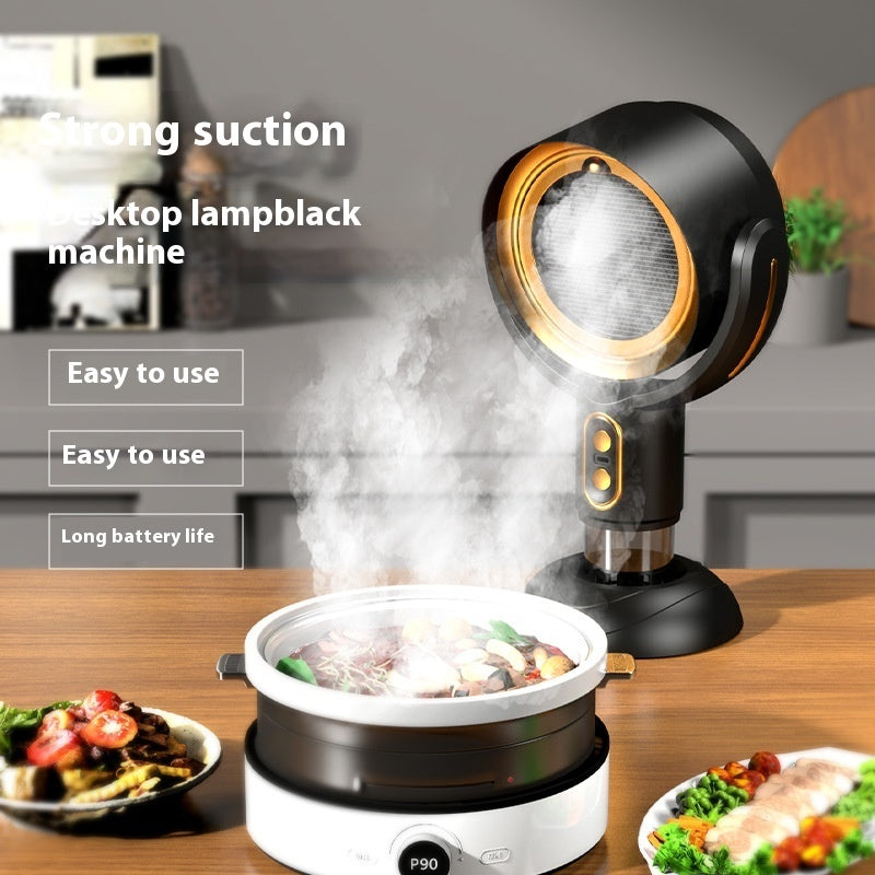 Portable Desktop Range Hood – Smoke Remover & Air Purifier with Anion Deodorizer, USB Rechargeable