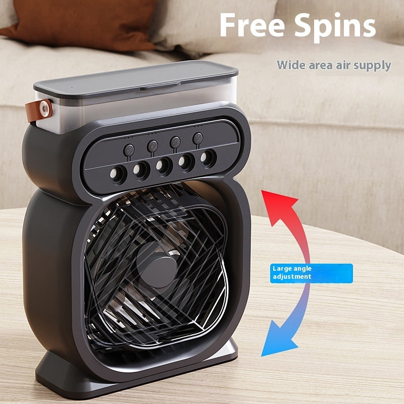 3 in 1 Portable Air Conditioner Evaporative Cooler with LED Night Light & Humidifier | USB Desk Fan 3 Speeds for Home & Office