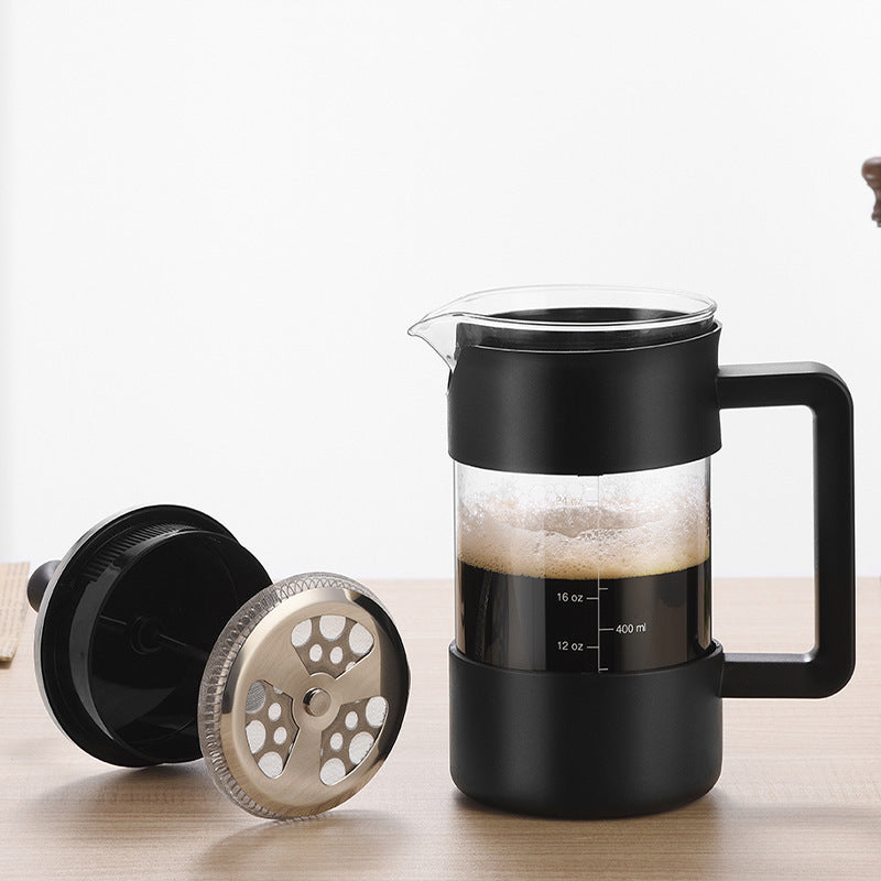 French Press Coffee Maker – 1000ml Heat-Resistant Glass Coffee & Tea Brewer