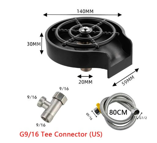 Bar Counter Cup Washer with High-Pressure Spray Nozzle – Automatic Faucet for Coffee Pitcher & Cup Cleaning