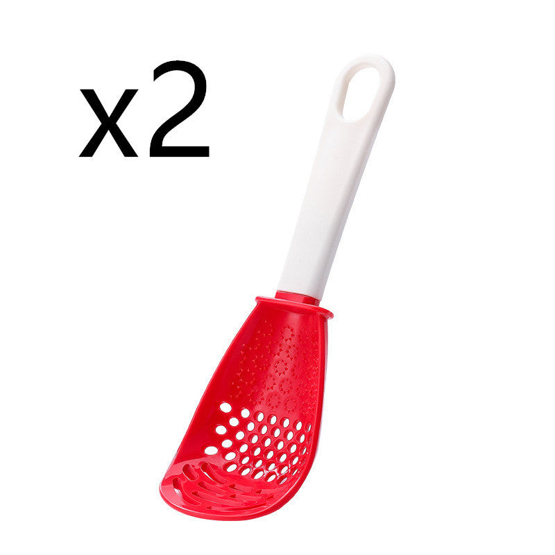 Multifunctional Slotted Cooking Spoon – Garlic Press, Masher & Stirring Spatula in One