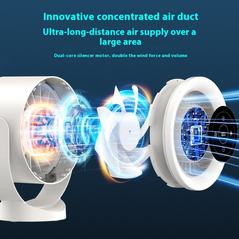 Rechargeable Desktop Fan with LED Light – Adjustable Wall/Table Fan, USB Powered, 100-Speed Touch Control