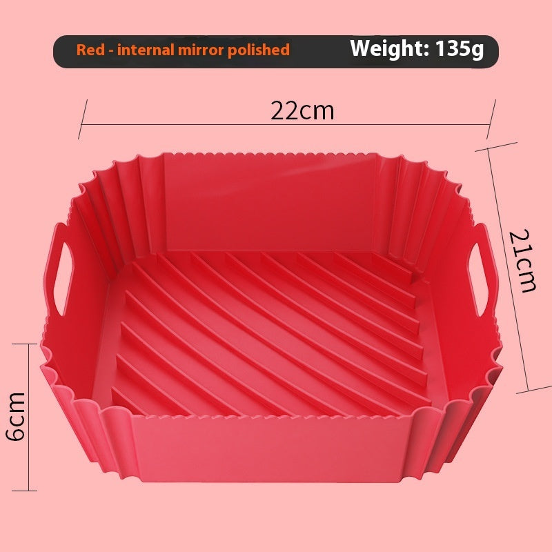 Food Grade Silicone Air Fryer Tray – Non-Stick, Reusable & Dishwasher Safe