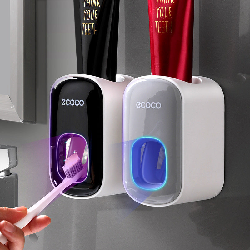 Wall Mounted Automatic Toothpaste Dispenser & Toothbrush Holder – No-Drill Bathroom Set UK