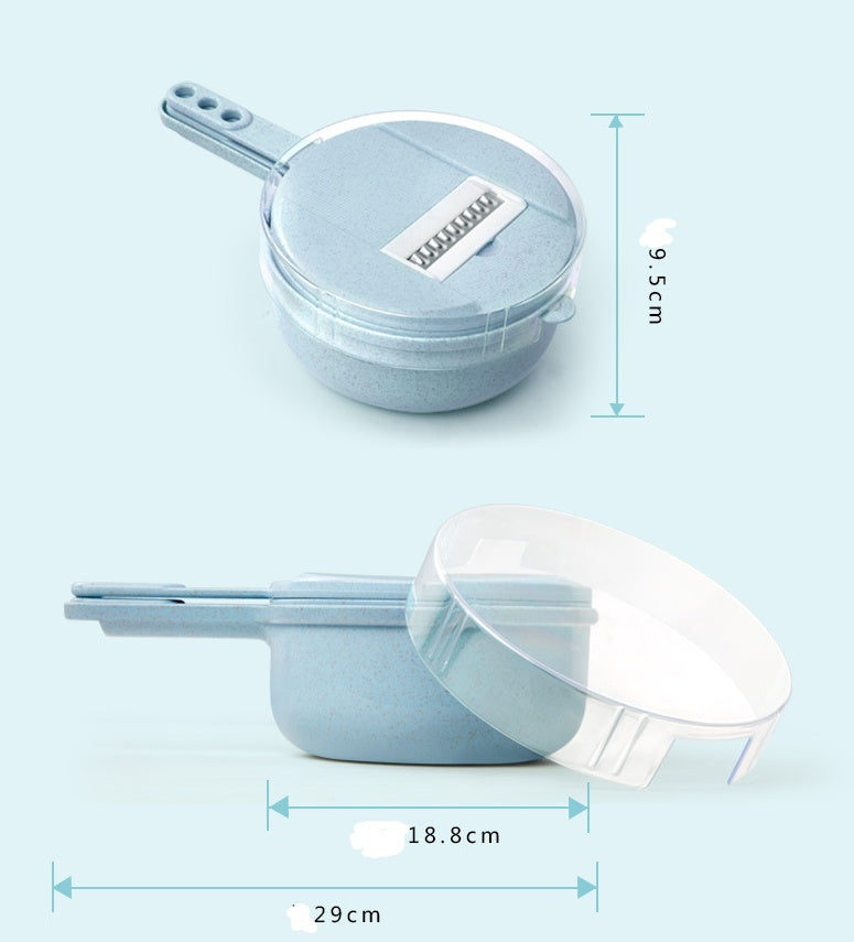 8-in-1 Mandoline Vegetable Slicer with Drain Basket – Multi-Purpose Grater, Chopper & Peeler Set