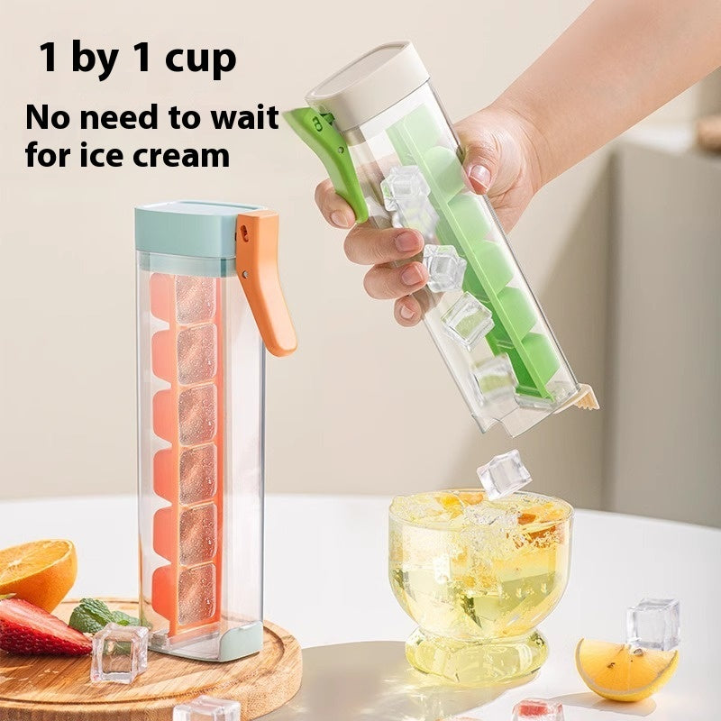 One-Touch Release Ice Cube Mold with Storage Box – Food Grade Plastic Ice Tray