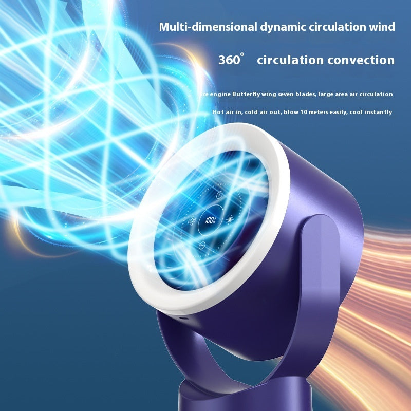 Rechargeable Desktop Fan with LED Light – Adjustable Wall/Table Fan, USB Powered, 100-Speed Touch Control