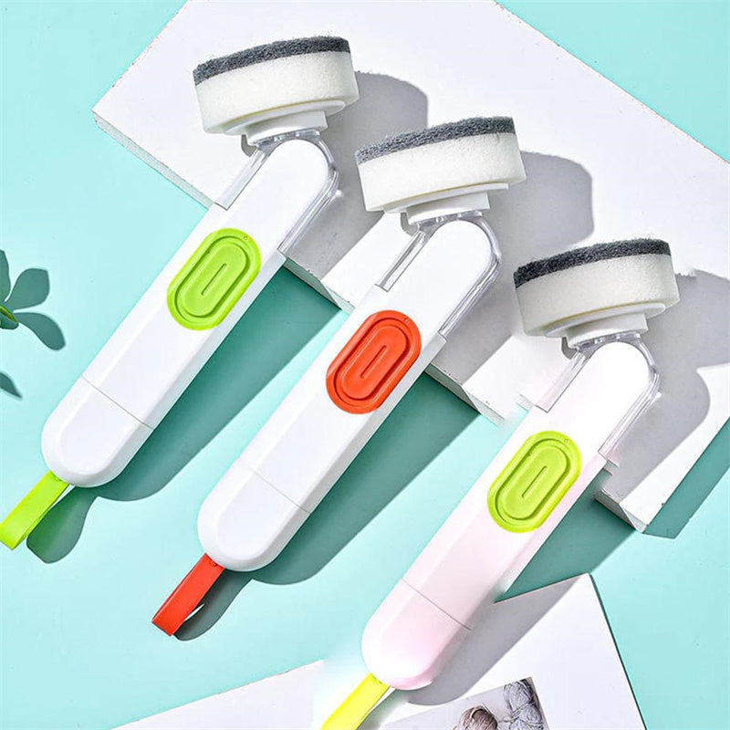 Multi-Functional Washing Up Brush with Liquid Dispenser – Includes 2 Replacement Heads