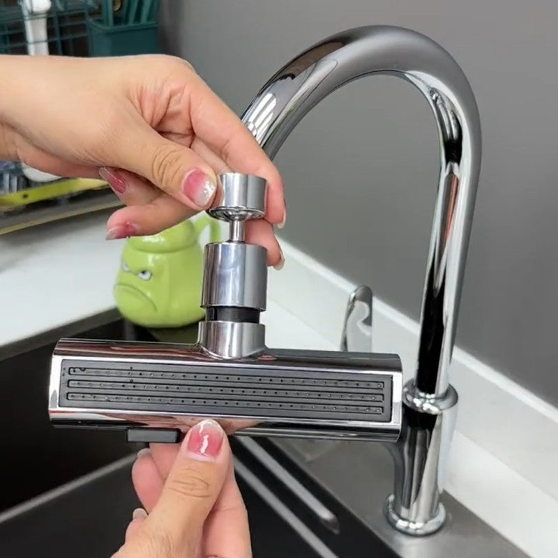 Multifunctional Kitchen Faucet Waterfall Outlet – Splash Proof Rotating Water Nozzle Extension