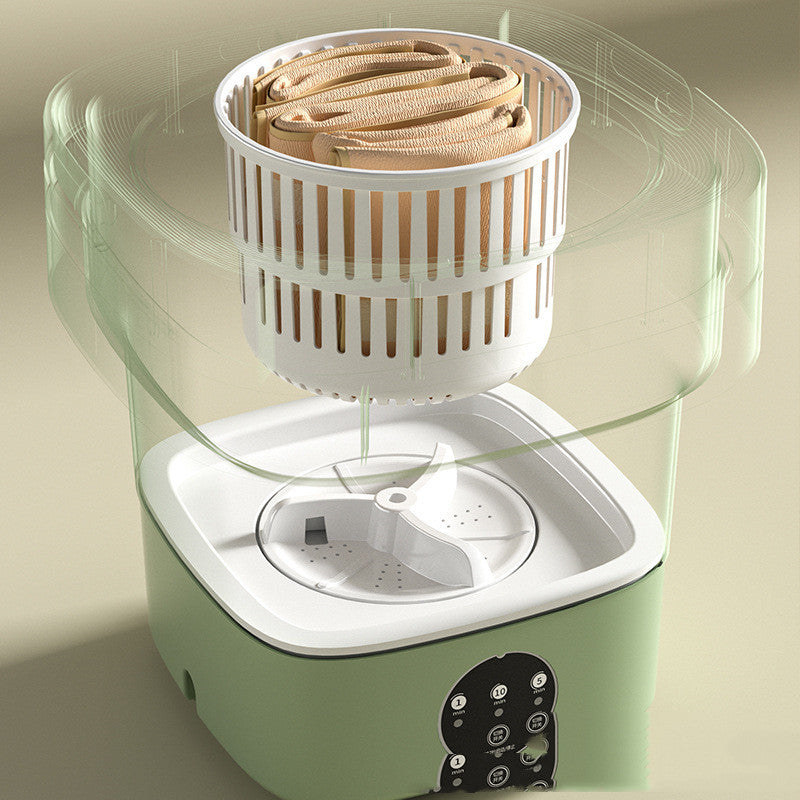 Mini Foldable Portable Washing Machine – Compact, Lightweight with Spinning Dry & Sterilization